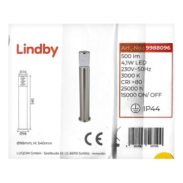 Lindby - LED Välivalgusti BELEN LED/4,1W/230V IP44