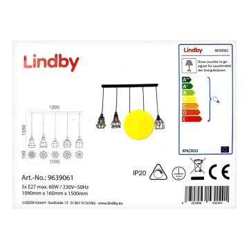 Lindby - Lühter ALBERTA 5xE27/60W/230V