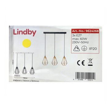 Lindby - Lühter ELDA 3xE27/60W/230V