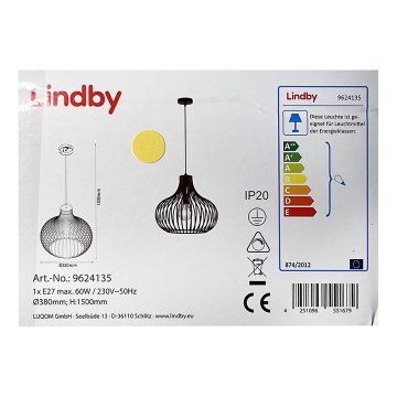Lindby - Lühter FRANCES 1xE27/60W/230V