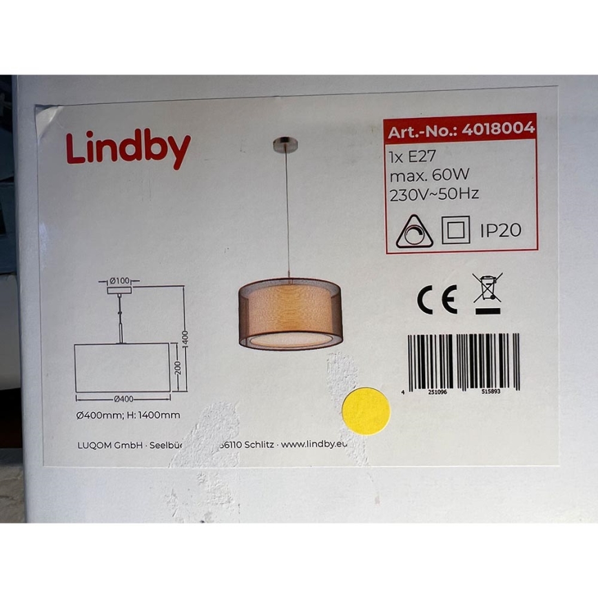 Lindby - Lühter NICA 1xE27/60W/230V