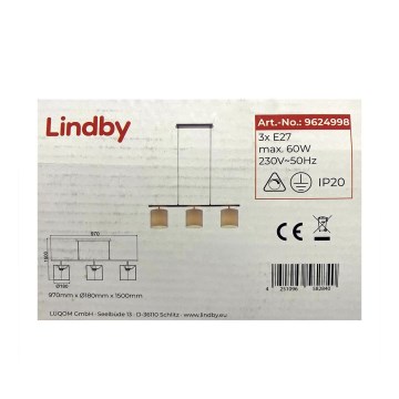 Lindby - Lühter ZALIA 3xE27/60W/230V