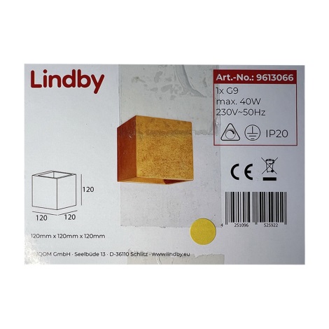 Lindby - Seinavalgusti YADE 1xG9/20W/230V