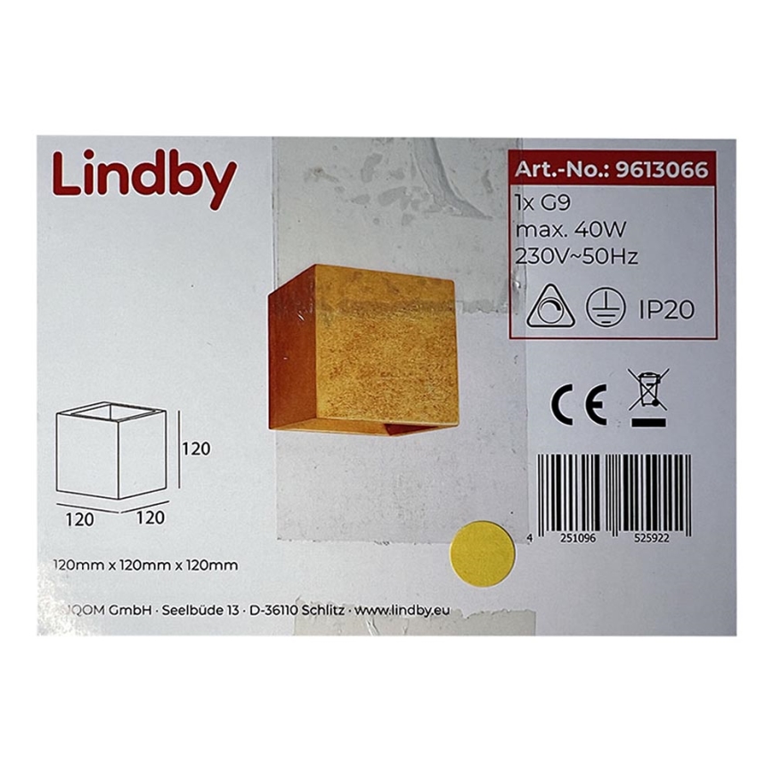 Lindby - Seinavalgusti YADE 1xG9/20W/230V