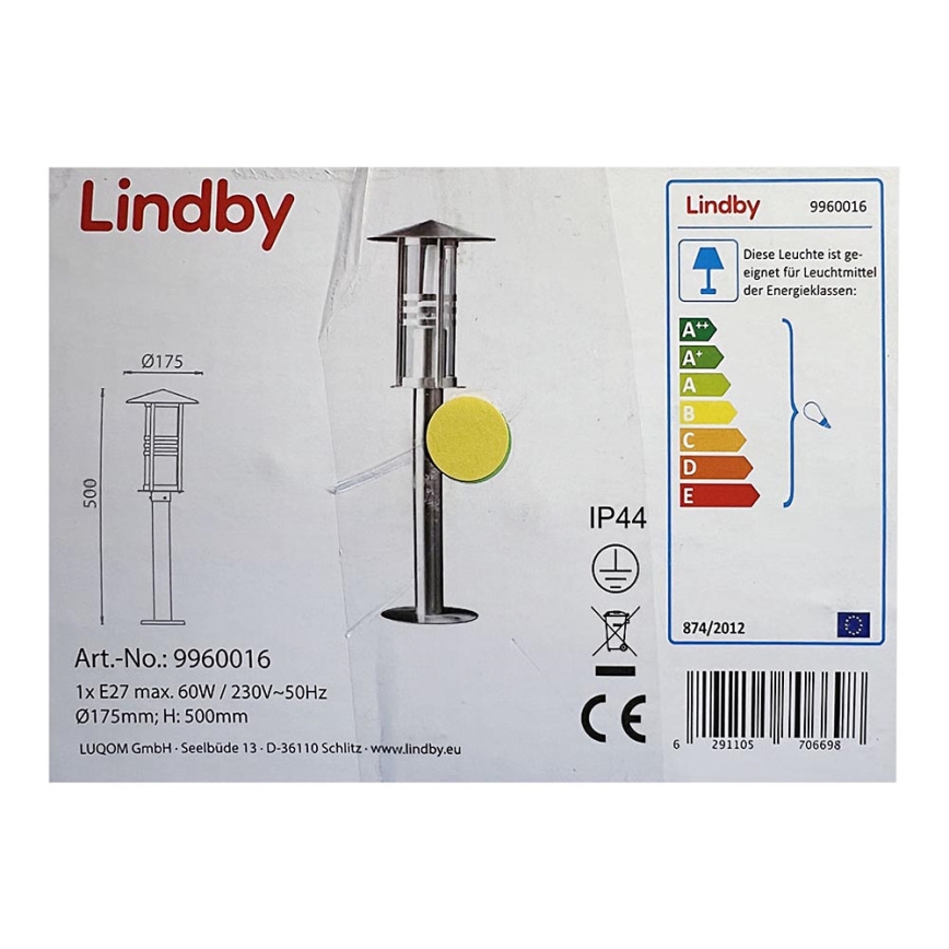 Lindby - Välivalgusti ERINA 1xE27/60W/230V IP44