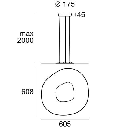 Linea Light 90348 - LED Lühter ANTIGUA LED/38W/230V 60,8 cm CRI 90 valge