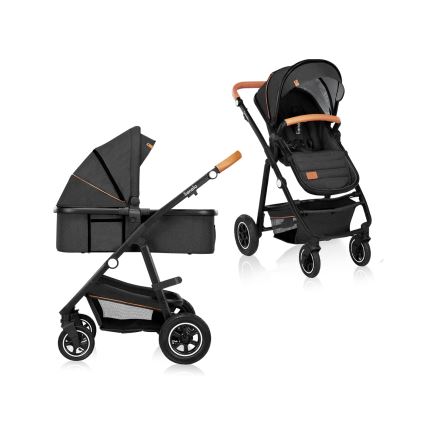 Lionelo - 2-ühes kombineeritud vanker AMBER Grey Graphite