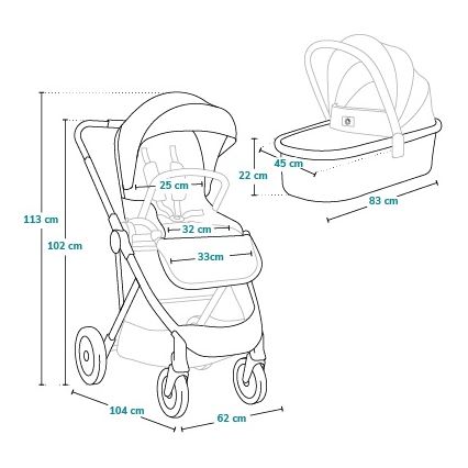 Lionelo - 2-ühes kombineeritud vanker AMBER Grey Graphite