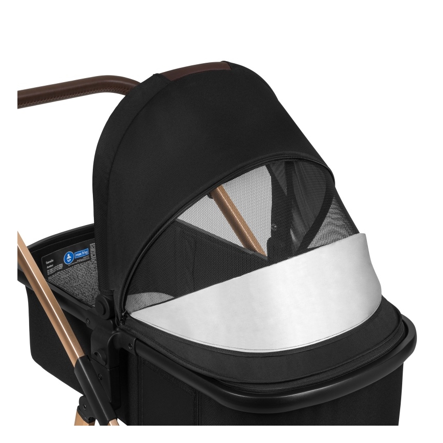 Lionelo - 2‑ühes kombineeritud jalutuskäru AMBER Must Onüks