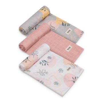 Lionelo - 3 bambusest mähkmeid BAMBOO SET 70x70 cm Leaf