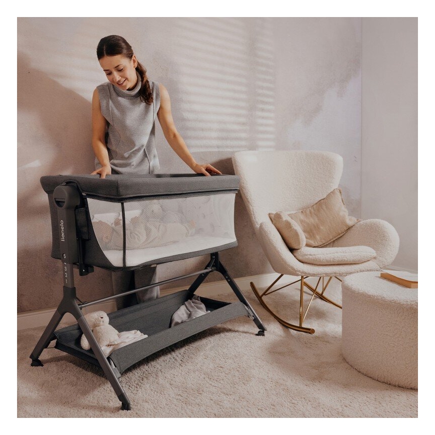 Lionelo - 3-ühes beebivoodi LEONIE PLUS, hall
