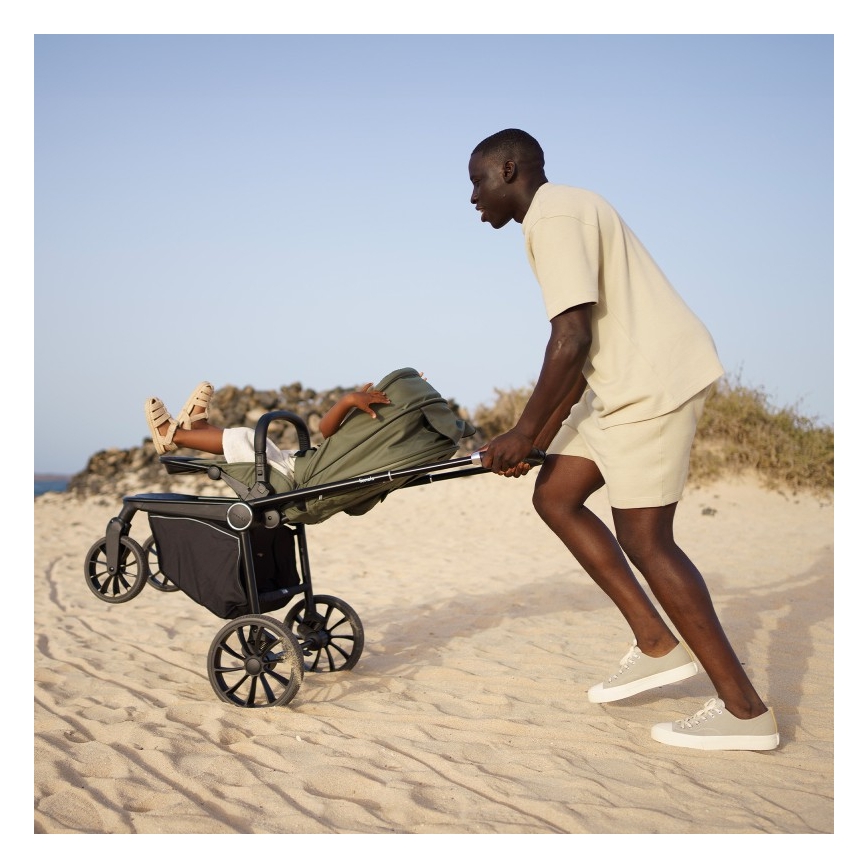 Lionelo - 3-ühes kombineeritud jalutuskäru MIKA PLUS oliiviroheline