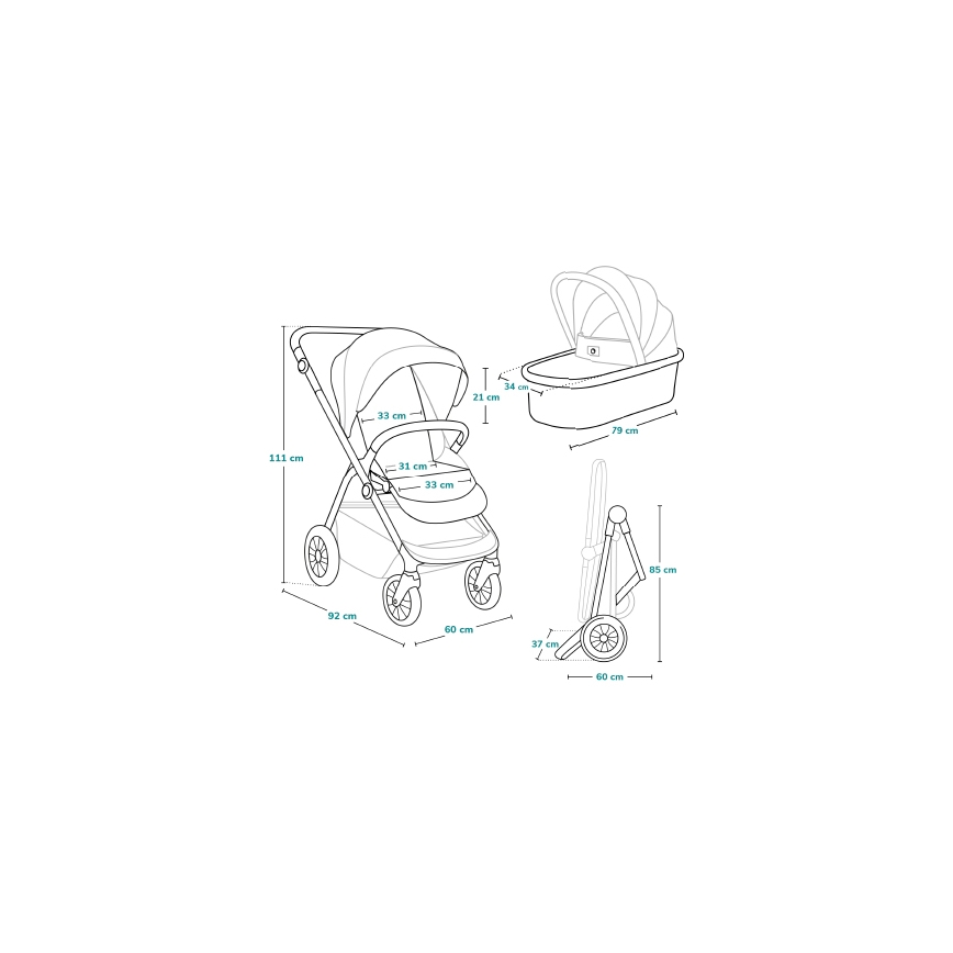 Lionelo - 3-ühes kombineeritud vanker BIANKA Beige Sand