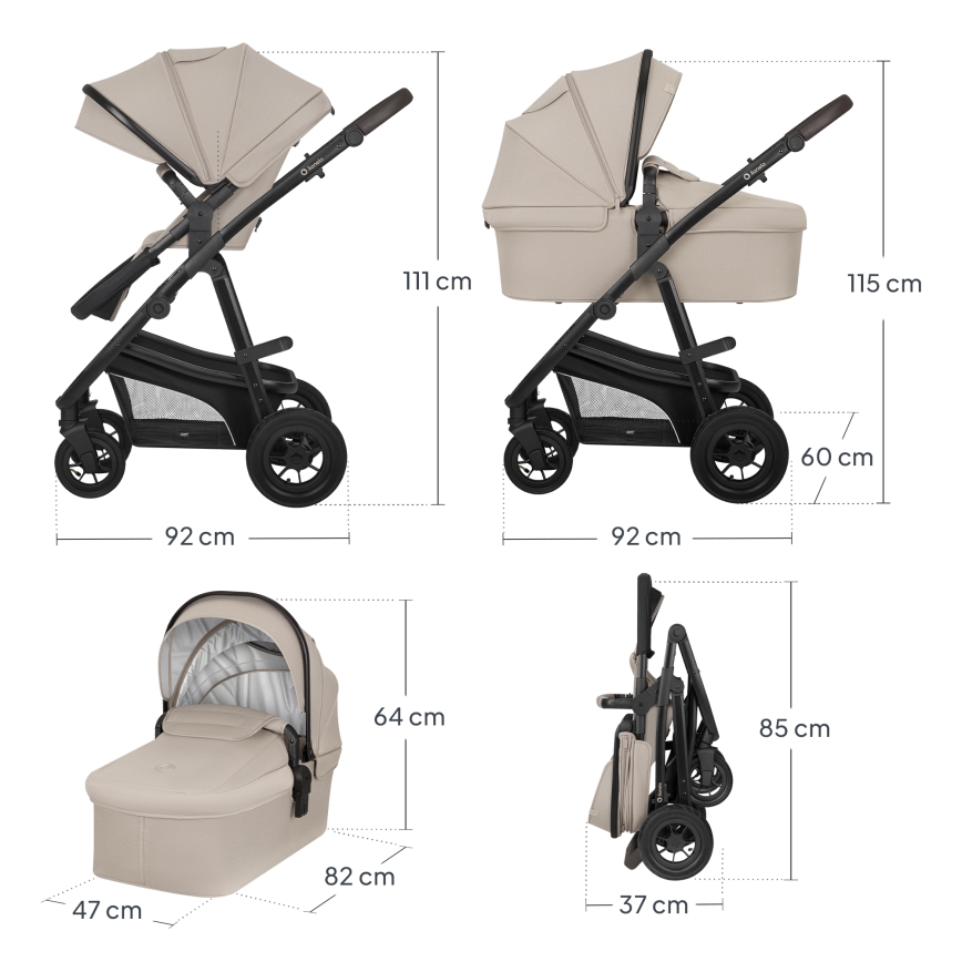 Lionelo - 3-ühes kombineeritud vanker BIANKA Beige Sand