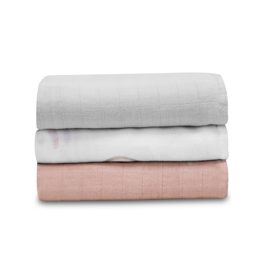 Lionelo - 3x Bambu beebipadi komplekt BAMBOO SET 70x70 cm Rainbow