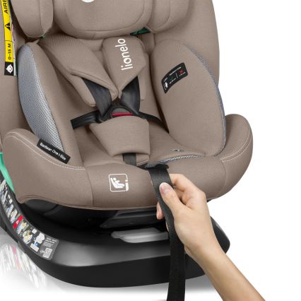 Lionelo - Pööratav lapse turvatool alusega BASTIAAN ONE i-Size 40-150 cm beež liiv