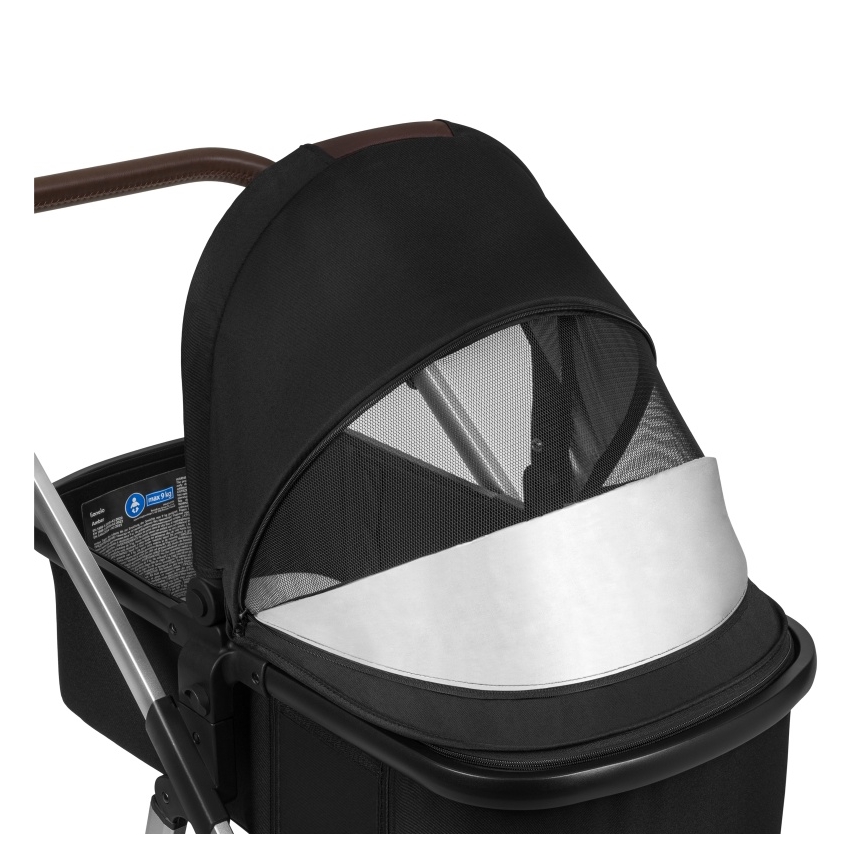 Lionelo - AMBER kombineeritud vanker 3-ühes, must/hõbedane