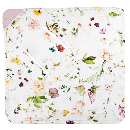 Lionelo - Auto teki TRAVEL SWADDLE 90x90 cm Pink Flower