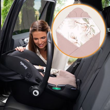 Lionelo - Autoistmepad TRAVEL SWADDLE 90x90 cm Bež Magnolia