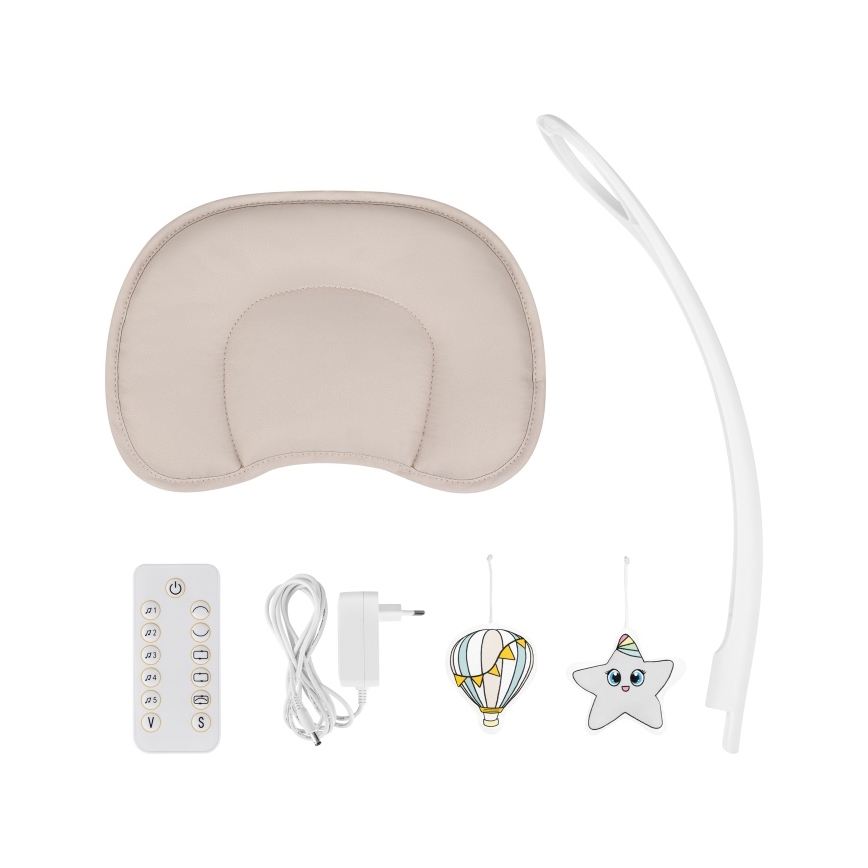 Lionelo - Beebikiik OLIVIA meloodiaga, beež naturaalne + kaugjuhtimispult