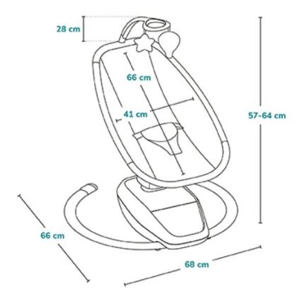 Lionelo - Beebikiik OLIVIA meloodiaga, beež naturaalne + kaugjuhtimispult