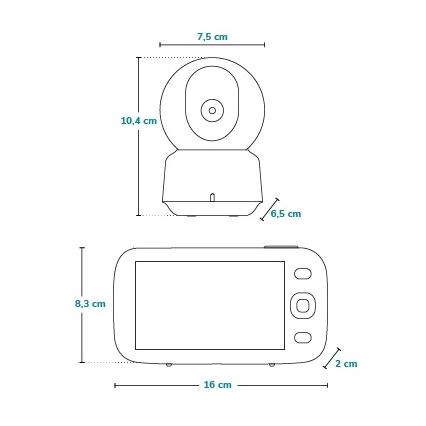 Lionelo - Beebimonitor BABYLINE 9.1, 5V, 3600 mAh