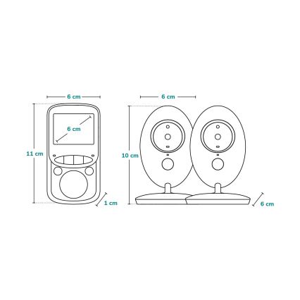 Lionelo - Beebimonitor ekraaniga BABYLINE 5.1 230V 1000 mAh