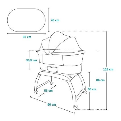 Lionelo - Beebivoodi CORAL koos kaaluga, valge