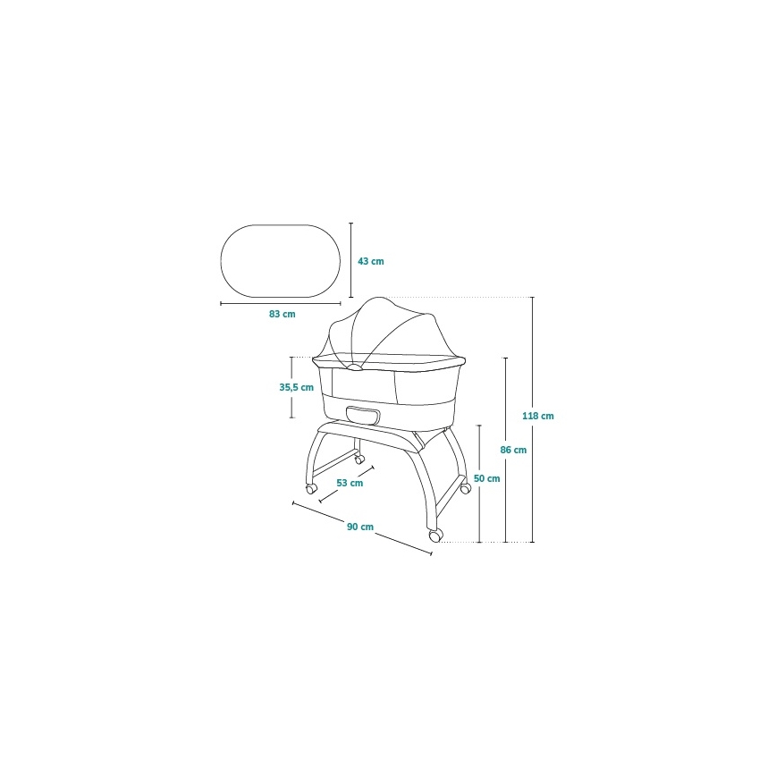 Lionelo - Beebivoodi CORAL koos kaaluga, valge