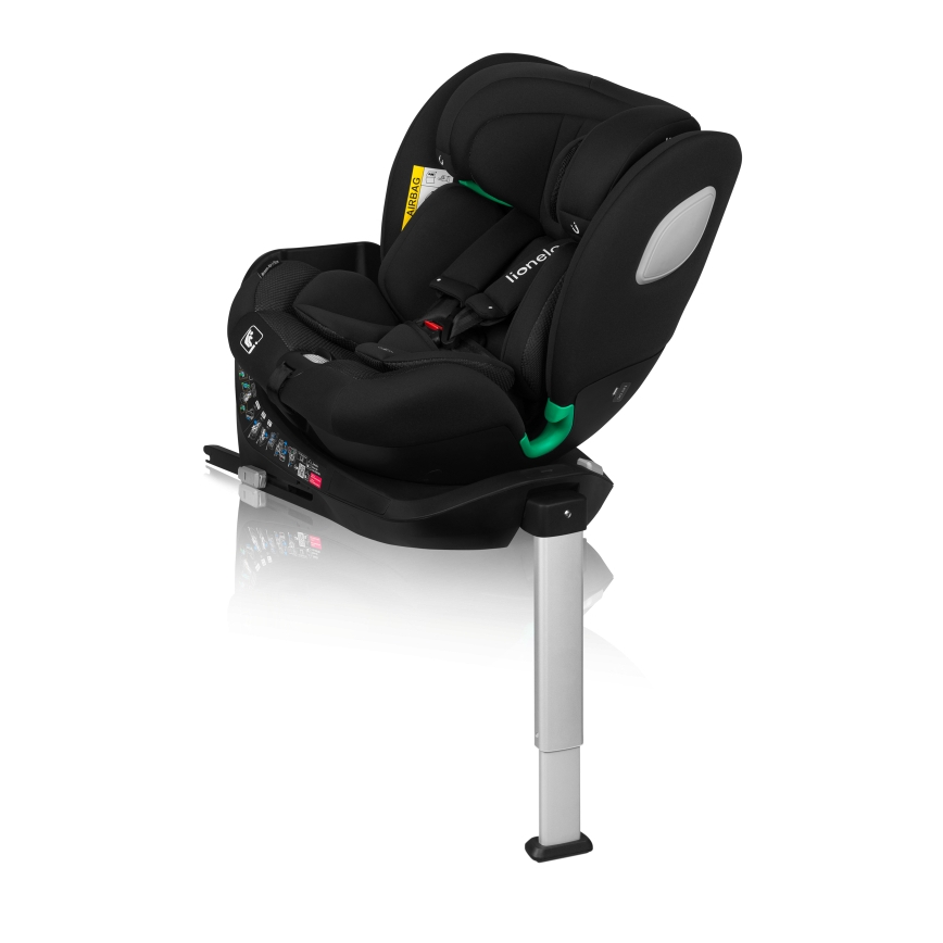 Lionelo - Turvatool alusega, pööratav BRAAM AIR i-Size 40-150 cm süsinikmust