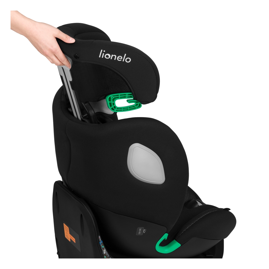 Lionelo - Turvatool alusega, pööratav BRAAM AIR i-Size 40-150 cm süsinikmust