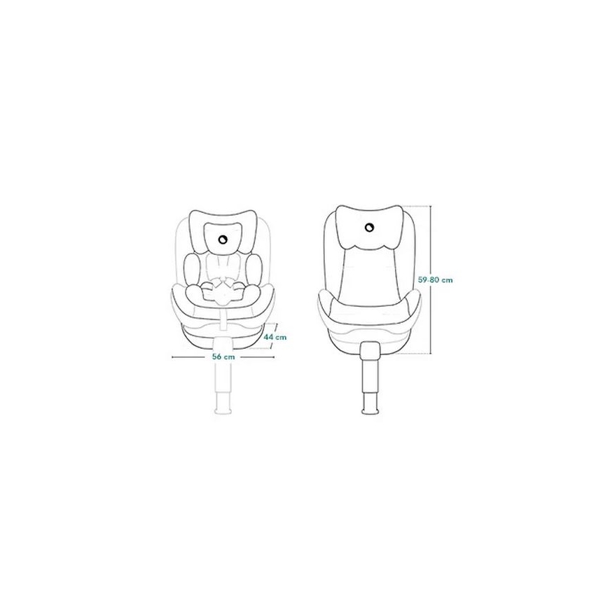 Lionelo - Turvatool alusega, pööratav BRAAM AIR i-Size 40-150 cm süsinikmust