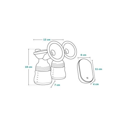 Lionelo - Laetav elektriline topeltrinnapump TWEE GO 5V 1100 mAh 150 ml