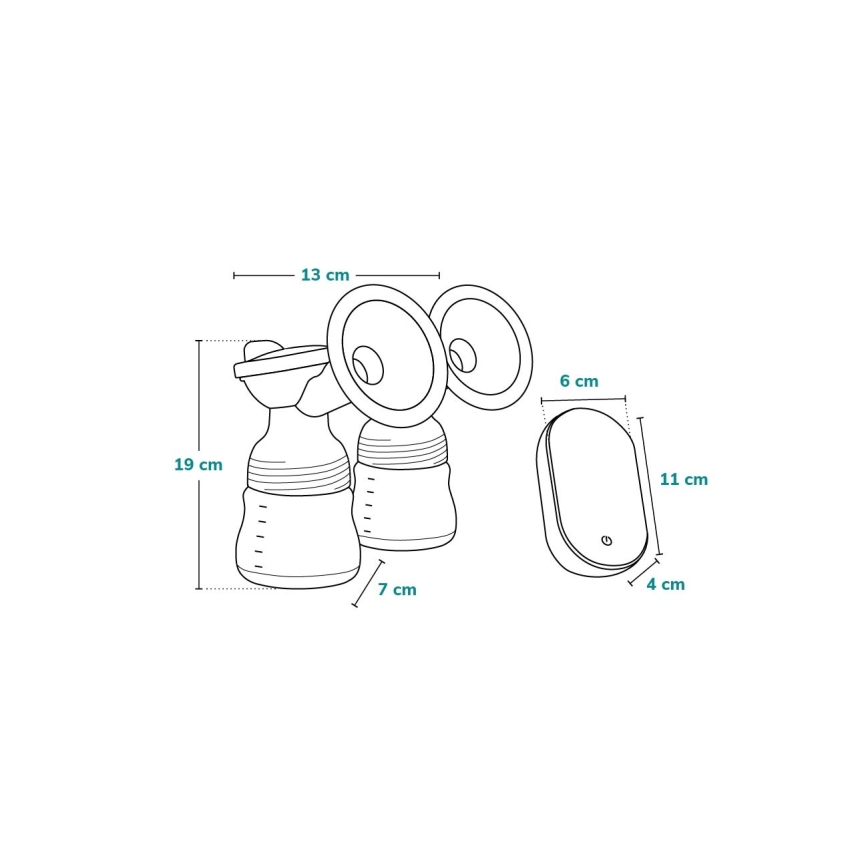 Lionelo - Laetav elektriline topeltrinnapump TWEE GO 5V 1100 mAh 150 ml