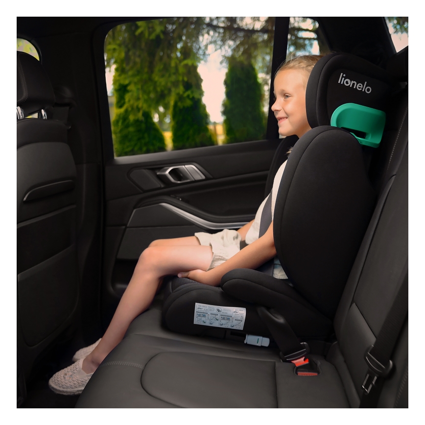 Lionelo - HUGO i-Size lasteturvatool 100-150 cm must/hall