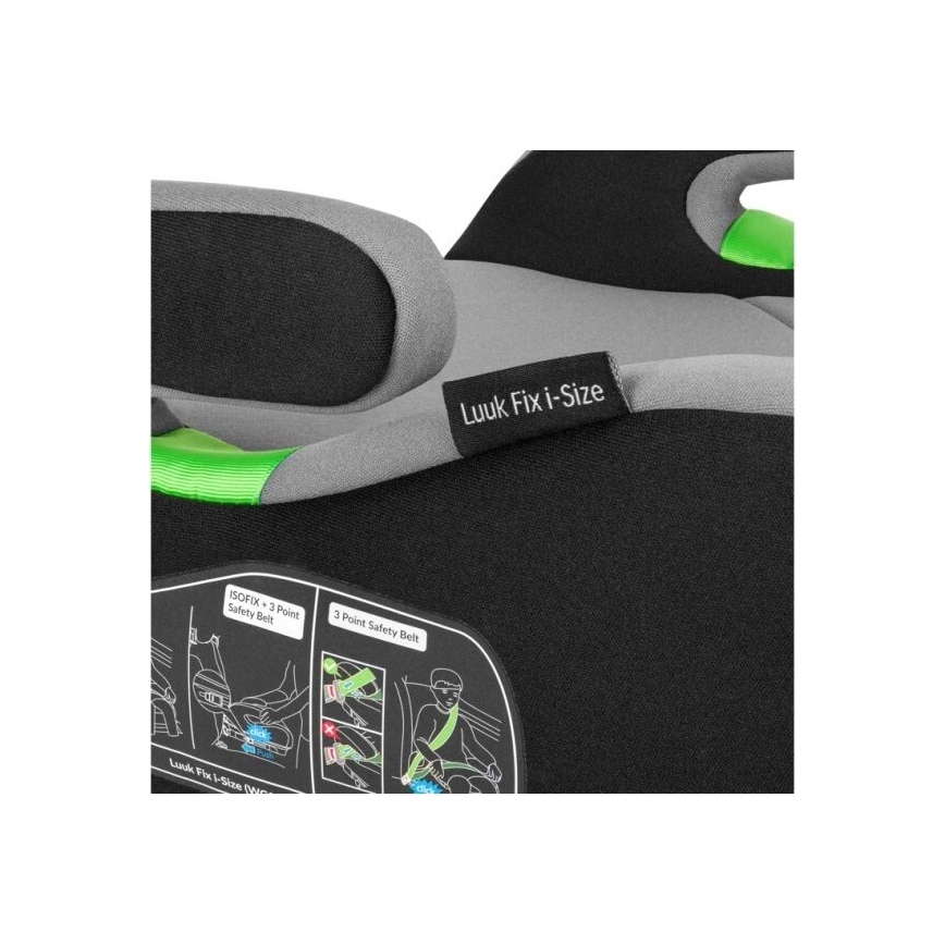 Lionelo - Istmetõstja LUUK FIX i-Size 125-150 cm must/hall