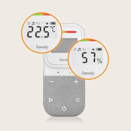 Lionelo - Juhtmevaba laetav beebimonitor heliga BABYLINE 2.3 5V