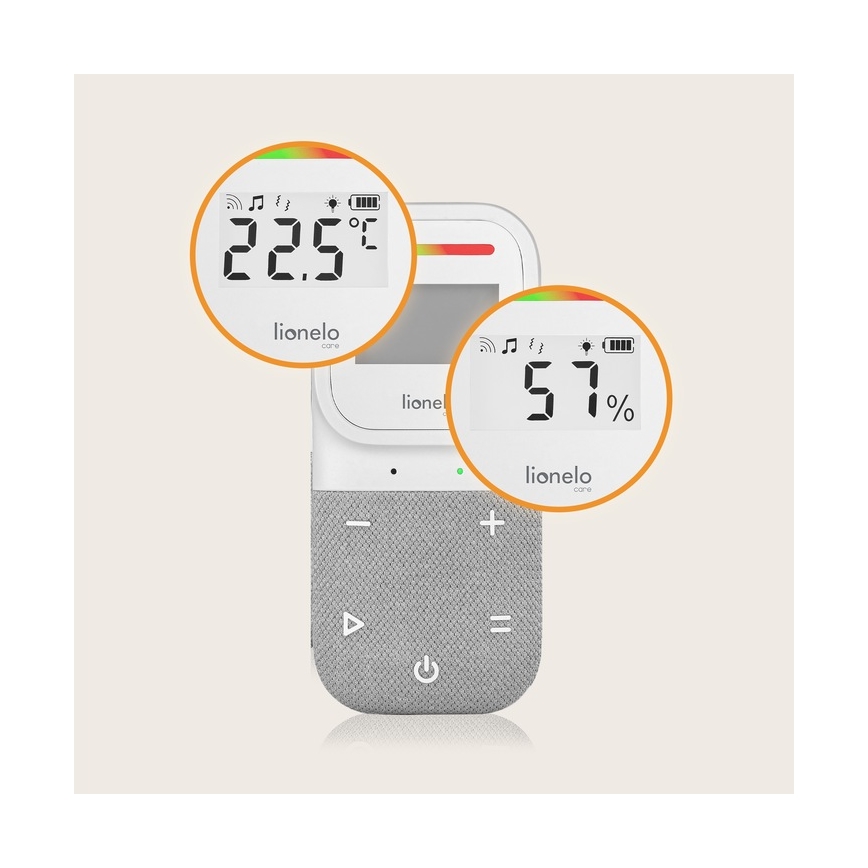 Lionelo - Juhtmevaba laetav beebimonitor heliga BABYLINE 2.3 5V