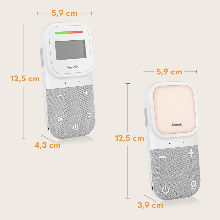Lionelo - Juhtmevaba laetav beebimonitor heliga BABYLINE 2.3 5V
