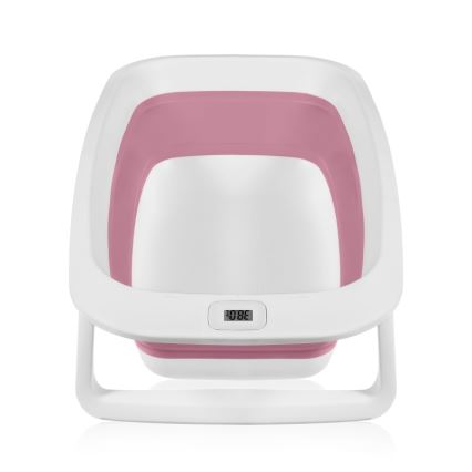 Lionelo - kokkupandav beebivann koos termomeetriga BABY BUBBLE 2x LR44 Roosa magnoolia