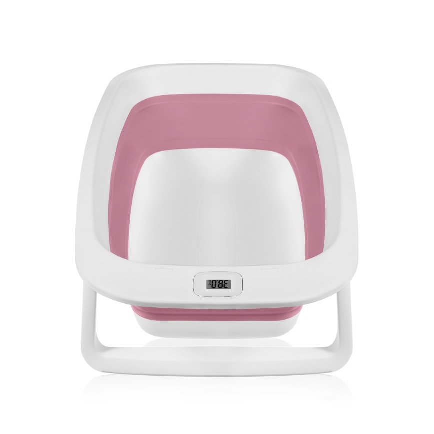 Lionelo - kokkupandav beebivann koos termomeetriga BABY BUBBLE 2x LR44 Roosa magnoolia