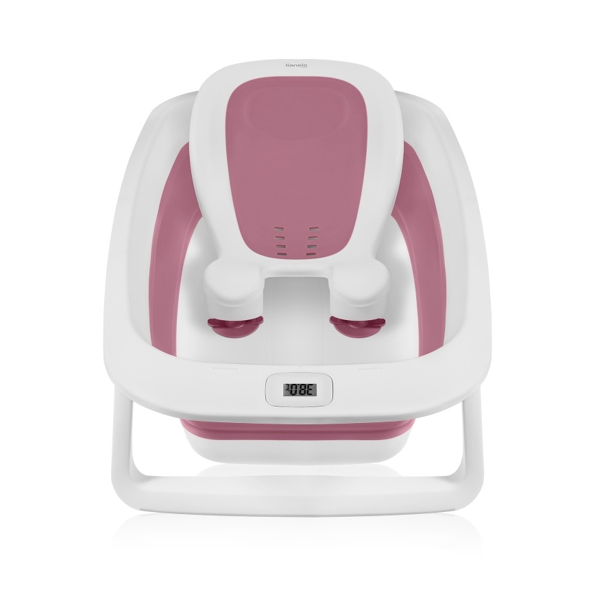 Lionelo - kokkupandav beebivann koos termomeetriga BABY BUBBLE 2x LR44 Roosa magnoolia