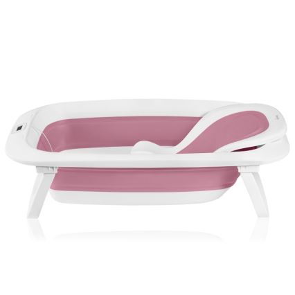 Lionelo - kokkupandav beebivann koos termomeetriga BABY BUBBLE 2x LR44 Roosa magnoolia