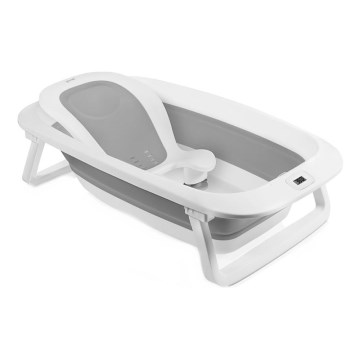 Lionelo - Kokkupandav beebivann termomeetriga BABY BUBBLE 2x LR44 Grey Dove