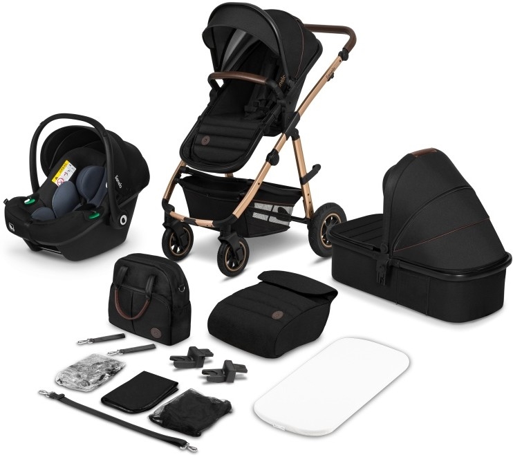 Lionelo - Kombineeritud 3-ühes jalutuskäru AMBER Black Onyx