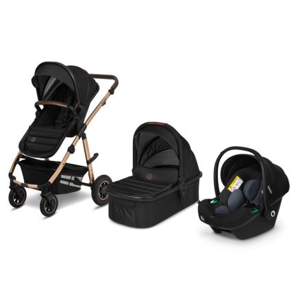Lionelo - Kombineeritud 3-ühes jalutuskäru AMBER Black Onyx