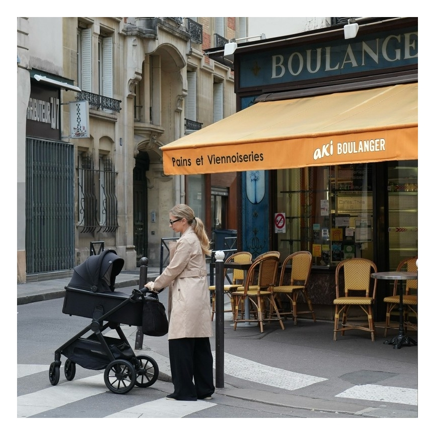 Lionelo - Kombineeritud 3-ühes lapsevanker LAYLA Black Onyx