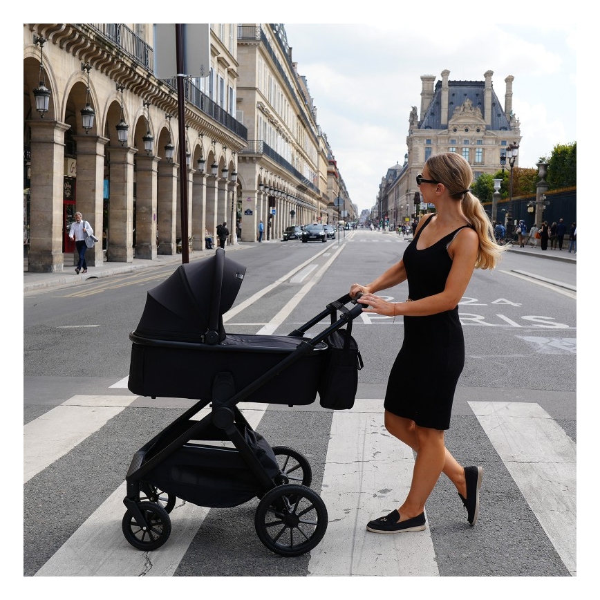 Lionelo - Kombineeritud jalutuskäru 2-ühes LAYLA Must onüks