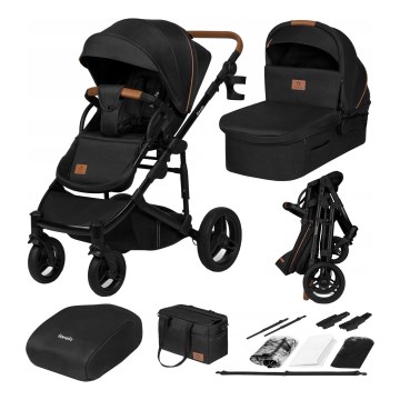 Lionelo - Kombineeritud jalutuskäru 2-ühes MARI TOUR Black Onyx