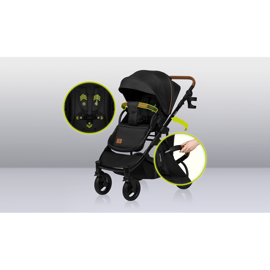 Lionelo - Kombineeritud jalutuskäru 2-ühes MARI TOUR Black Onyx